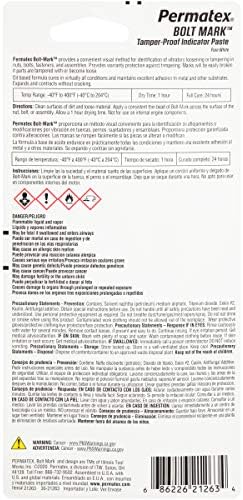Индикатор за паста за защита срещу подправяне на Етикета сглобена Permatex 21263 - Бяло, 0,2 грама