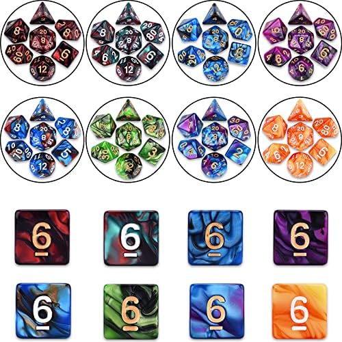 Комплекти Кубчета DND RPG 30 x 7 Многостранни Кубчета (210 бр.) за Настолни Приключенски Ролева игра Подземия и дракони, с една