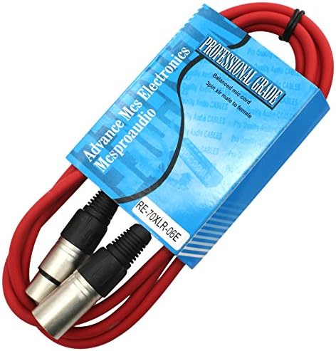 MCSPROAUDIO 6 фута кабел за микрофон XLR от мъжа към жената (червен)