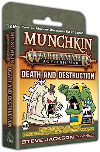 Steve Jackson Games игра на Карти Munchkin Warhammer Age of Sigmar: Смърт и разрушение (Разширение) | 112 Карти | Семейна игра |