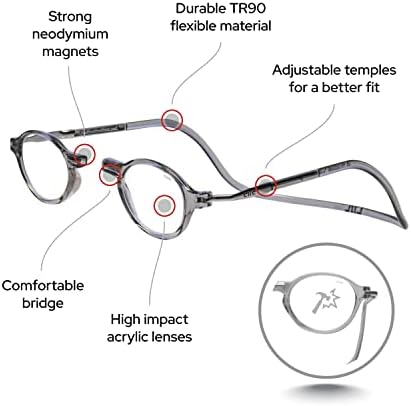 Унисекс-Класически Магнитни Класически Очила За Четене За Възрастни, Дымчатые Овални Очила За Четене