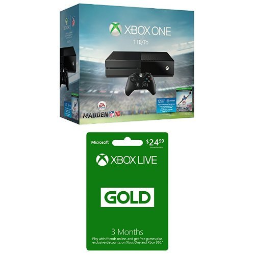 Конзола Xbox One обем 1 TB - Комплект Madden NFL 16 + карта за 3 месеца [Физическа карта с код]