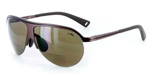 Бифокални очила-авиатори Bahamaz - Оптични лещи и алуминиева дограма по лекарско предписание - 60 мм x 18 мм x 130 мм (бронз с кехлибар