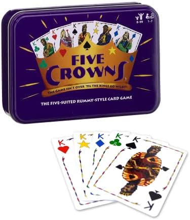 НАБОР от Подбрани Жестянок Five Crowns - игра в стила на Руми — Любимата игра на нощ за възрастни и деца — на възраст от 8 години