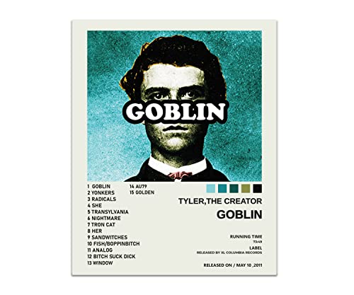 Плакат Tyler The Creator - Плакати, с обложки на албуми размер 12X16 инча - От Herzii Prints, Музикален постер на Goblin (БЕЗ РАМКА)