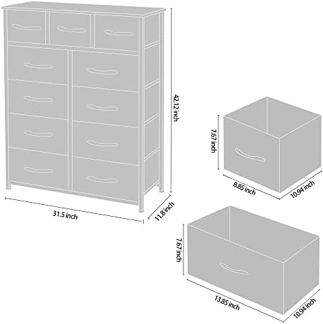Скрин AZL1 Life Concept с 11 чекмеджета, Кула за съхранение на тъкани за спални, антре, Детски, Шкафове, Висок Скрин-Органайзер