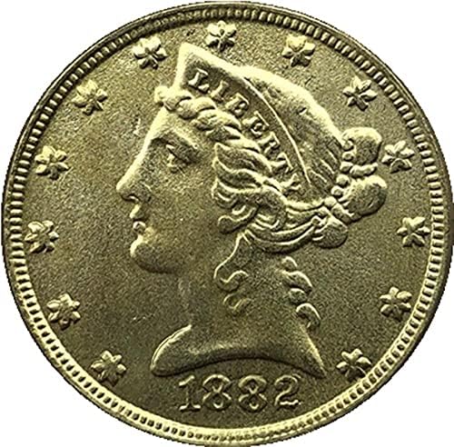 1882 Американски Монети Liberty Орел, Златна Криптовалюта, Любима Монета, Реплика, Възпоменателна Монета, Са Подбрани Монета, Щастлива