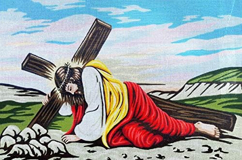 GOBELIN L Платно, Рисувана Кръстопът за Бродерия, Комплект за Бродиране на Гоблени кръстат бод Gobelin - Исус Христос. 24 x30 10,563