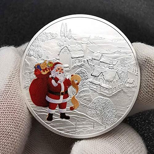 Снежен Дядо Коледа 1 унция Глоба Посребрена Монета Коледни Възпоменателни Монети 2021 Коледни Подаръци за Деца