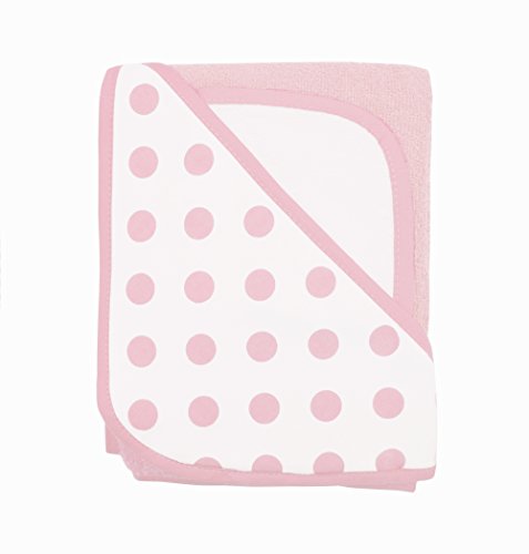 Комплект Памучни Хавлиени Кърпи / хавлии с качулка American Baby Company в Розово на Точки за Момичета