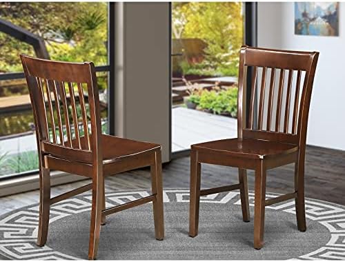 Столове за трапезария East West Furniture NFC-MAH-C Norfolk - Дървени столове с тапицерия от плащаницата, Комплект от 2 теми, Махагон