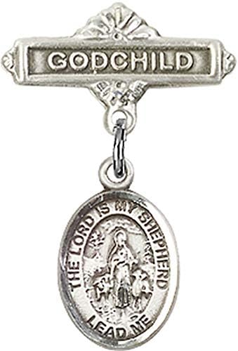 Jewels Мания Детски икона с талисман Господ е моят пастир и игла за икона Кръщелник | Детски икона от Сребро с талисман Господ е