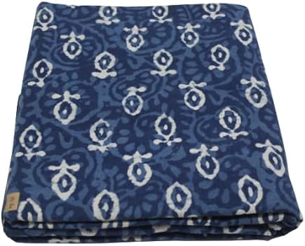 Памучен плат Дизайнерски Къщи Индиго, с Ръчно Блок, Памучен Индийски плат с естествен Билков боя, Кралско Синя кърпа Джайпури