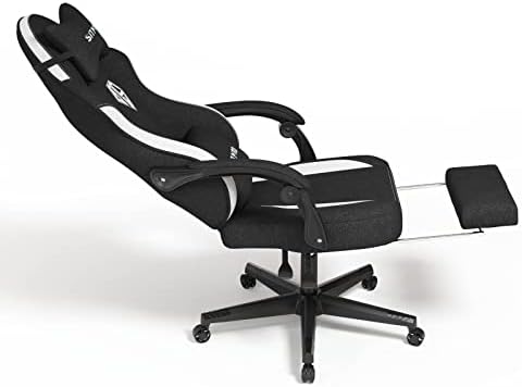 Игралното стол SITMOD с поставка за краката-Компютърно Ергономичен стол за игри-Облегалката и седалката се регулират по височина,
