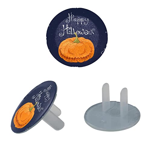 Капачки за ключове със забавна тиква за Хелоуин, 12 броя в опаковка - Защитни капачки за контакти, за деца – Здрави и устойчиви