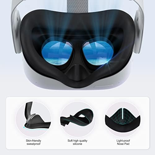 Централен колан Esimen за Oculus Quest 2 с джапанки за пот и Силиконови облицовки за лицето, Аксесоари за виртуална реалност, за