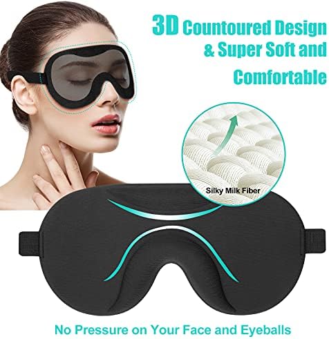 Маска за очи PRIV FIT Sleep Eye Mask за мъже и жени, 3D Маска за очи за Сън, Мека Маска за сън и Превръзка на очите, на Голяма Маска