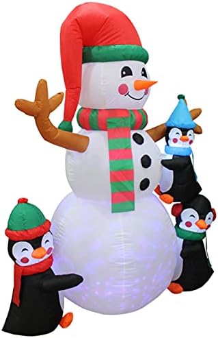 Комплект от две украса за Коледното парти, включващ в снежен височина 6 фута от три Пингвини и въздушните Коледна елха с височина