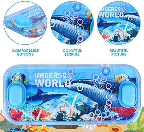 SevenQ Водни Игри за деца, 8 Опаковки Ръчни Водни игри с Океана и Еднорози, Ръчно Игри с Воден Пръстен, Игри за пътуване за деца