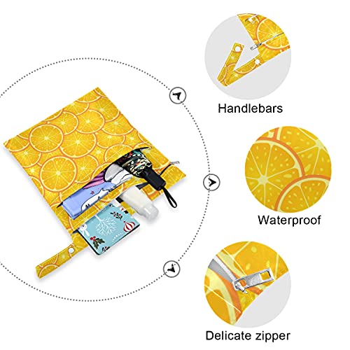 чанта за влажни сушене xigua Lemon, 2 опаковки, Водоустойчив Подвесная Тъканно Чанта-Органайзер за Пелени с Два джоба с цип за Подгузника,