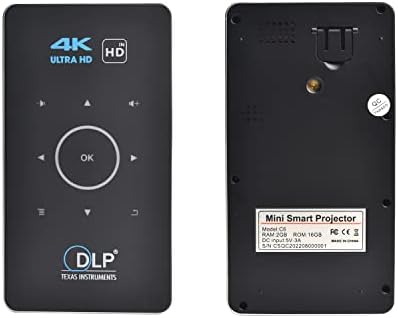 Мини Проектор Android Smart DLP, 4K LED 1080P WiFi Bluetooth Джобна HD Проектор За домашно Кино, Семеен Театър, Поддръжка на WiFi/HDMI/Bluetooth/
