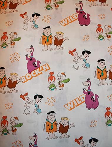 Плат Flintstone Плат Фред Флинтстоун & Characters Плат Rock ' n Wild, добре продаваният The Fat Quarter (18 x 22) на Нов BTFQ