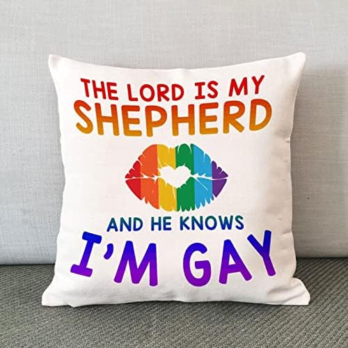 Калъфка Господ е Мой Пастир, и Той Знае, че аз съм гей Калъфка Равенство на Лесбийки, Гейове, ЛГБТК Калъфка В Селски стил Дъгова