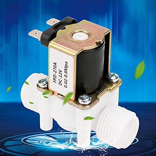 DC12V G1/2 Пластмасов Електромагнитен Клапан за доставка на вода Нормално затворен тип, Електрически Електромагнитен клапан за доставка