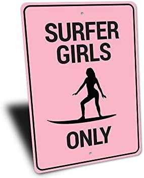 Само за момичета Сърфистите, Girl Power, Момиче-Сърфист, Декорация на стените в стаята, за да Сърфирате, Алуминиева Табела за сърф