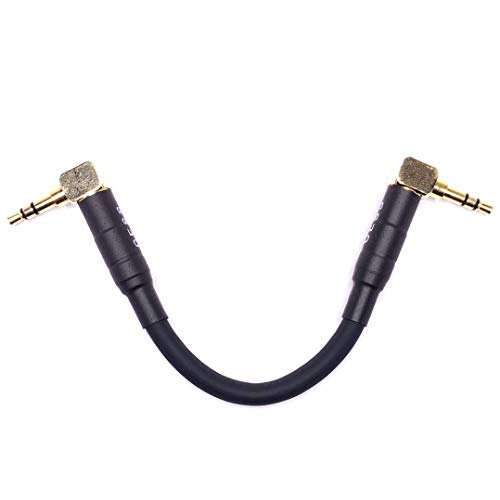 CNCESS CESS-067 Кратък 3,5 мм Аудио Екраниран интерфейсен кабел за полагане на DAP и усилвател, правоъгълна 3-инчов