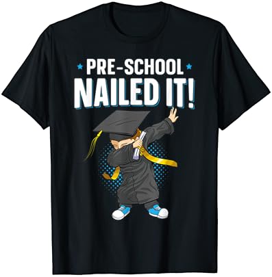 Тениска Dabbing Graduation Boy Предучилищна Nailed It Class Of 2023