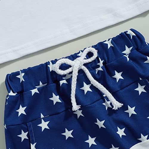 LZCYILANXIULSL/ Облекло за малки Момчета на 4 юли, Тениска с къси ръкави и Надпис All American + Шорти в Звездната Ивица, Четвърти