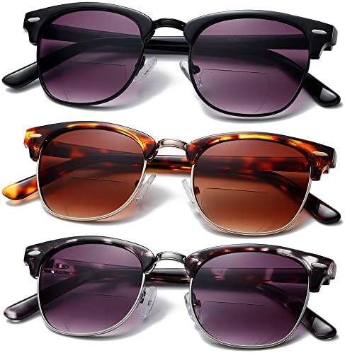 ZXYOO 3-Pack Бифокални Очила за четене за жени и Мъже, Бифокални Очила Унисекс, За четене на открито UV400