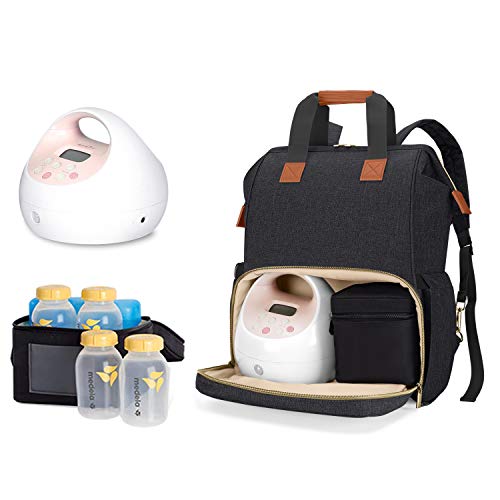 Чанта за молокоотсоса Teamoy, Съвместима с Spectra S1, S2, Medela и чанта-хладилник, Чанта-трансформатор за молокоотсоса и раница