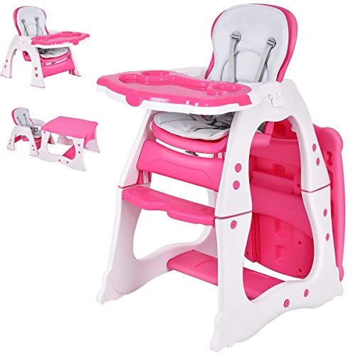 Детско столче за хранене Costzon, Определени от детска масичка и столче за хранене 3 в 1, Трансформируемое седалка-седалка с подлакътници