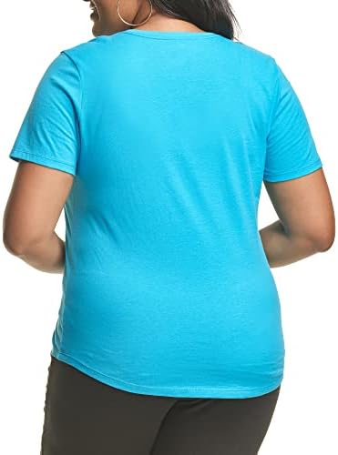 Женска тениска Just My Size, Тениска голям размер с къс ръкав и V-образно деколте, Женска тениска JMS Големи размери, Дамски тениска