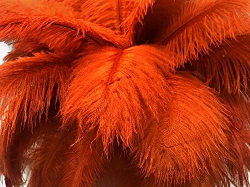 1/2 килограм - 14-17 инча Тъмно Оранжево Страусиные Пера Голям размер Едро (на Едро) За украса на костюми | Moonlight Feather