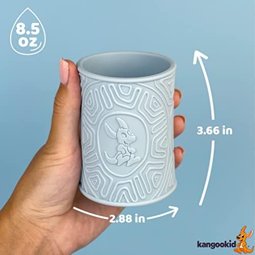 Силиконовата Тренировочная чаша kangookid Boho | Чаша за пиене на вода За бебета | За деца от 6 месеца и по-големи до 12-18 месеца